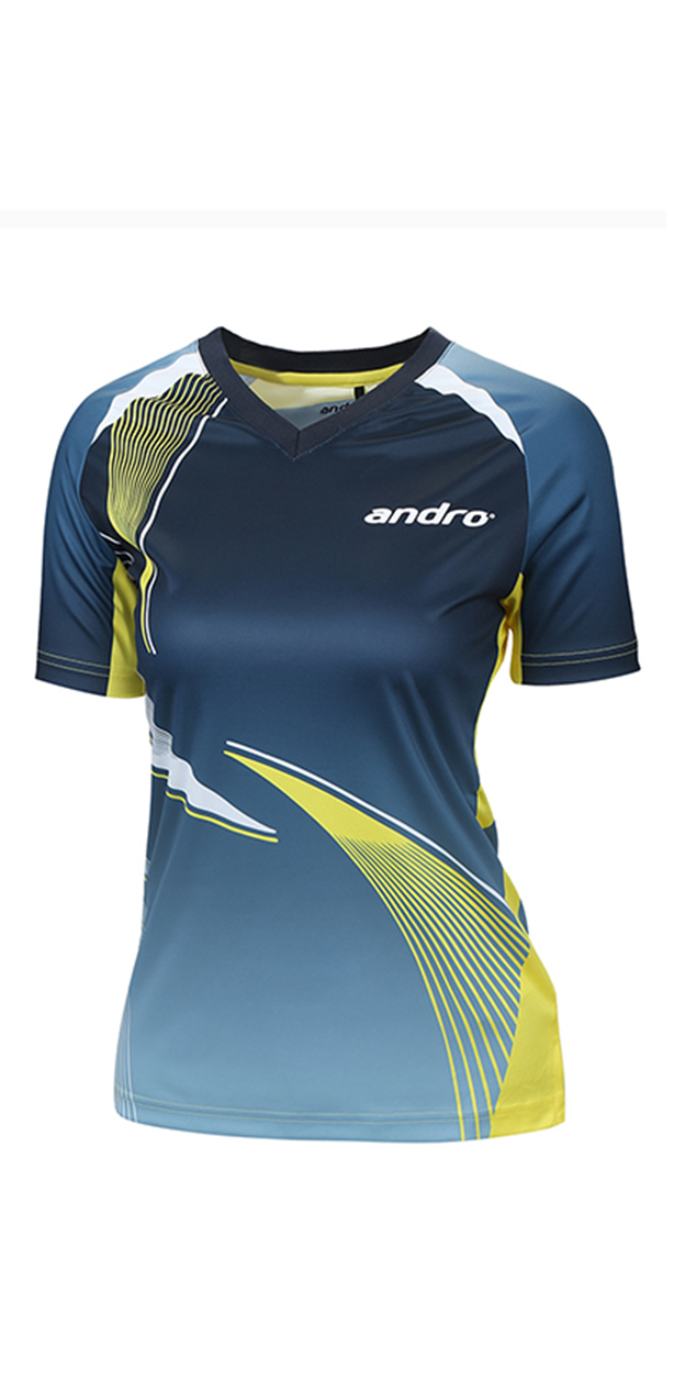 andro tabletennis Shirt Avos blue/yellow